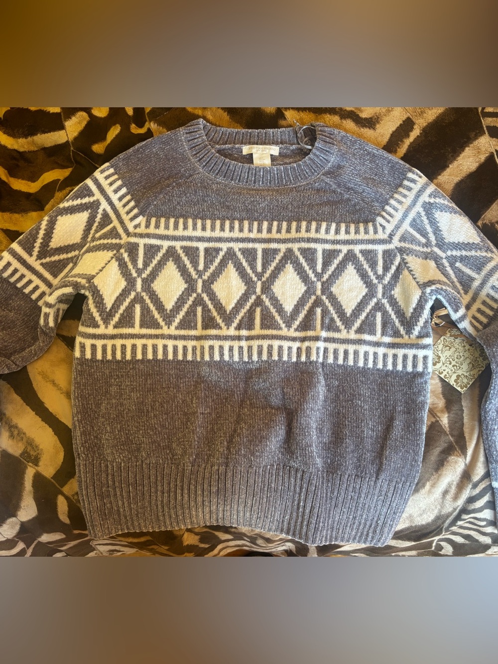 Christian Siriano Geometric Crewneck Sweater